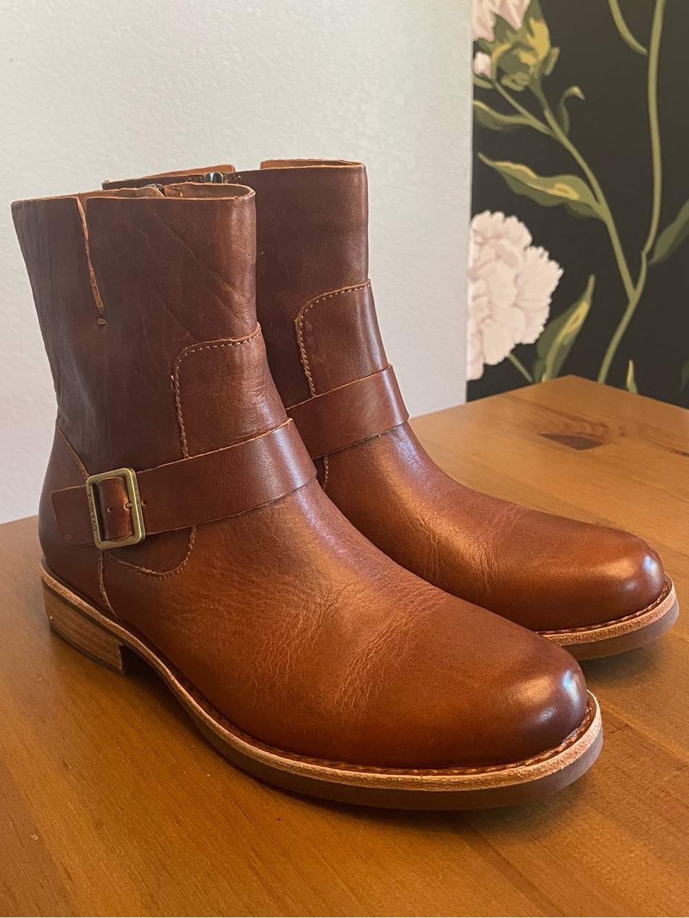 NIB Kork-Ease Women's Brown/Tan Leather Boots with buckles - Picture 3 of 14